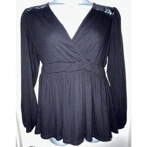 Torrid Babydoll Black Lace Detail Top Sz 0